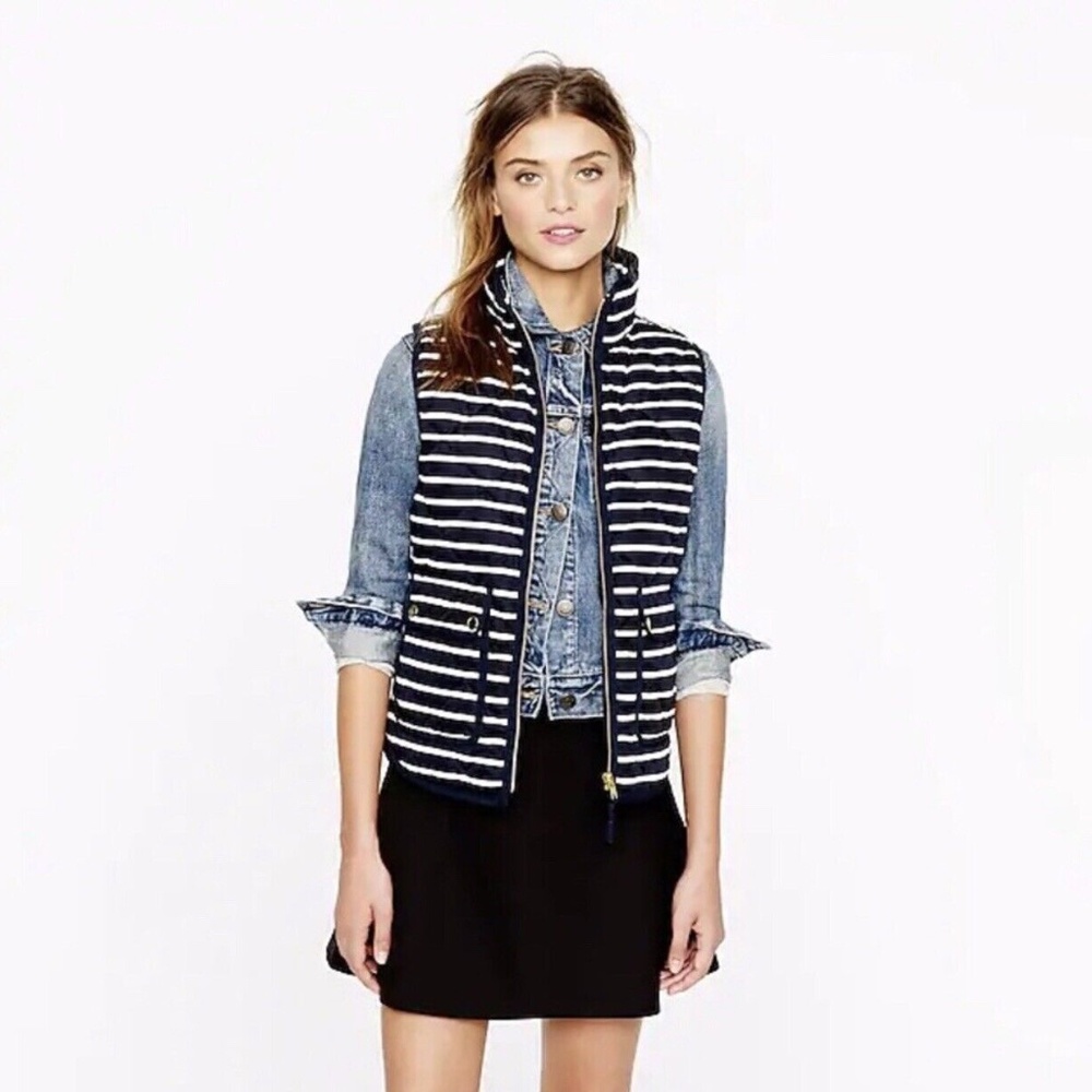 J. Crew Navy Striped Excursion Vest (Size XS)